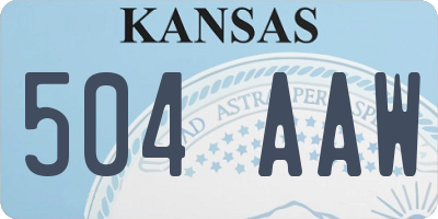 KS license plate 504AAW