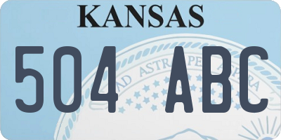 KS license plate 504ABC