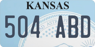 KS license plate 504ABD