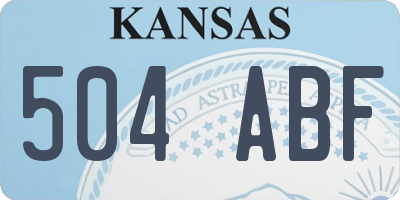 KS license plate 504ABF