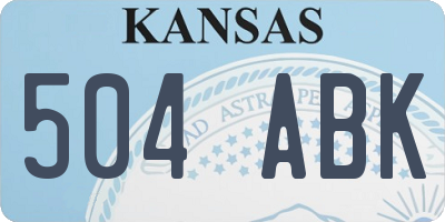 KS license plate 504ABK