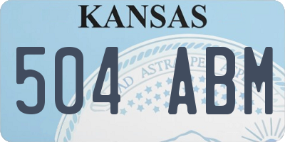 KS license plate 504ABM