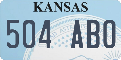 KS license plate 504ABO