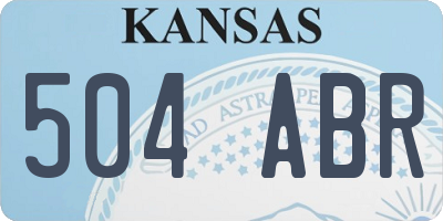 KS license plate 504ABR