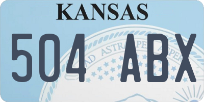 KS license plate 504ABX