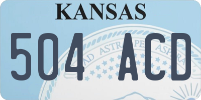 KS license plate 504ACD