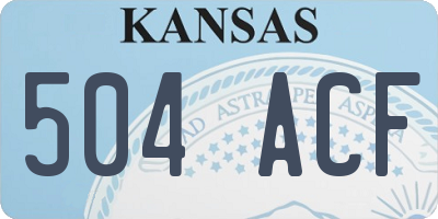 KS license plate 504ACF
