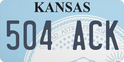 KS license plate 504ACK