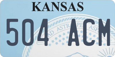KS license plate 504ACM