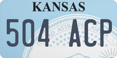 KS license plate 504ACP
