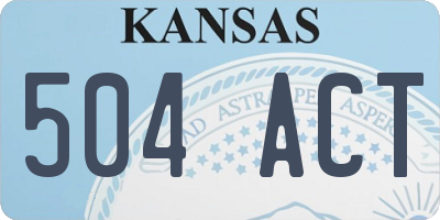 KS license plate 504ACT