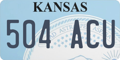 KS license plate 504ACU