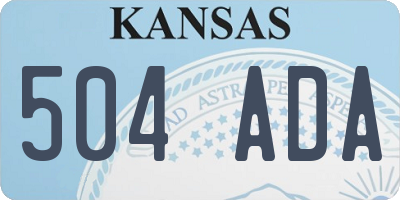 KS license plate 504ADA