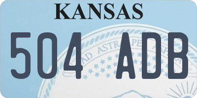 KS license plate 504ADB