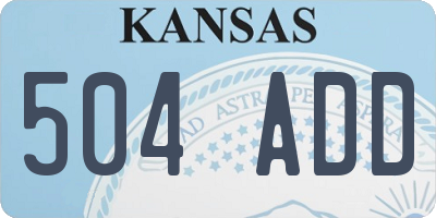 KS license plate 504ADD