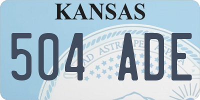 KS license plate 504ADE