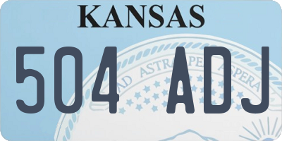 KS license plate 504ADJ