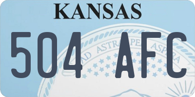 KS license plate 504AFC