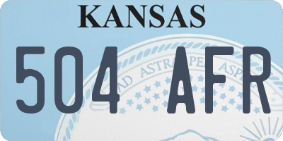 KS license plate 504AFR