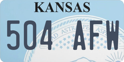 KS license plate 504AFW