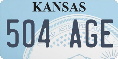 KS license plate 504AGE