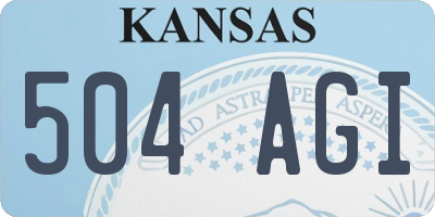 KS license plate 504AGI