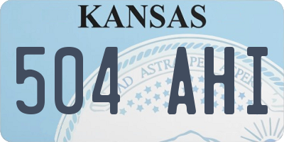 KS license plate 504AHI