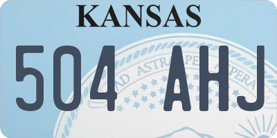 KS license plate 504AHJ