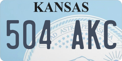 KS license plate 504AKC