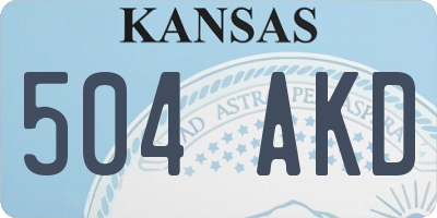 KS license plate 504AKD