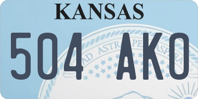 KS license plate 504AKO