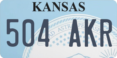 KS license plate 504AKR