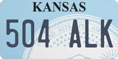 KS license plate 504ALK