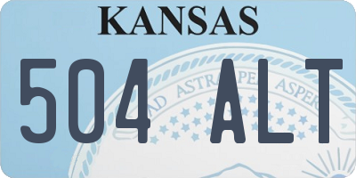 KS license plate 504ALT