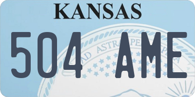 KS license plate 504AME