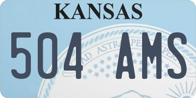 KS license plate 504AMS