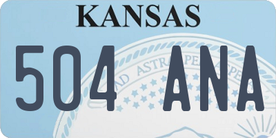 KS license plate 504ANA