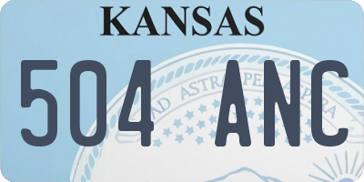 KS license plate 504ANC