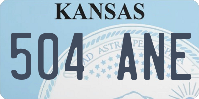 KS license plate 504ANE