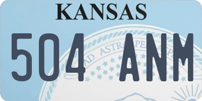 KS license plate 504ANM