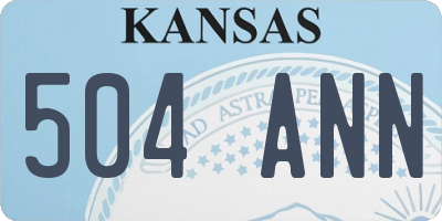 KS license plate 504ANN