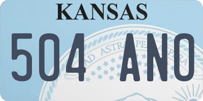 KS license plate 504ANO