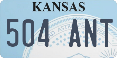 KS license plate 504ANT