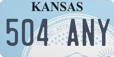 KS license plate 504ANY