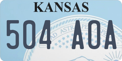 KS license plate 504AOA