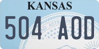 KS license plate 504AOD