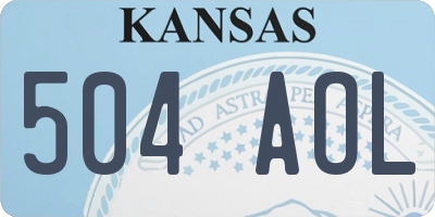 KS license plate 504AOL