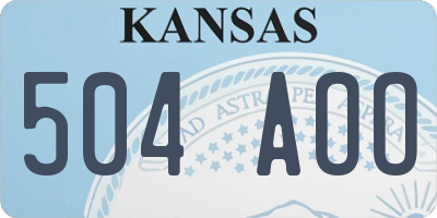KS license plate 504AOO
