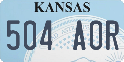 KS license plate 504AOR