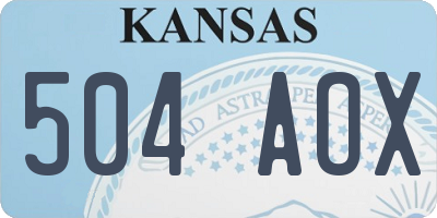 KS license plate 504AOX